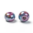 thumbnail image 3 of Handmade Porcelain European Beads Large Hole Beads Pearlized Rondelle Orchid 12x9mm Hole: 4mm, 3 of 7
