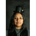 thumbnail image 2 of Womens Mini Top Hat Pearl Headband - Black Small Fascinator Headbands Hats - Victorian Feather Costume Accessory, Black, One Size, 2 of 8