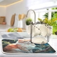 thumbnail image 5 of Cute Cat Dish Drying Mat, Absorbent Microfiber Pad Protector For Kitchen Counter Top Mat Dish Drainboard 16x18in Home Decor, 5 of 7