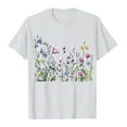 thumbnail image 2 of Floral Print Tops Summer T-Shirts for Women Short Sleeve Tunic Tops Loose Fit Casual Crew Neck Graphic Tee (XL, White 01), 2 of 5