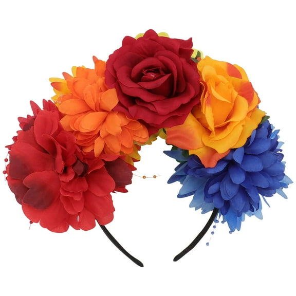OUNONA Floral Headbands Assorted Color Polyester Fabric Party Chic Headband Romantic Style