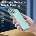 thumbnail image 5 of for iPhone 14 Plus Case, Dual Layers Shell Hard PC + Soft TPU Back Shell Heavy Duty Military Drop Protection Rugged Shockproof Hybrid Case for iPhone 14 Plus, Green+Pink, 5 of 8