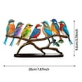 thumbnail image 2 of Birds on a Branch Desktop Decor - Multicolor Hummingbird Craft Statues for Office, Home, Window Sill, and Aviary Themed Gifts, 2 of 5