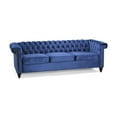 thumbnail image 5 of Noble House Kabella Button Tufted Sofa, Midnight Blue, Dark Brown, 5 of 11