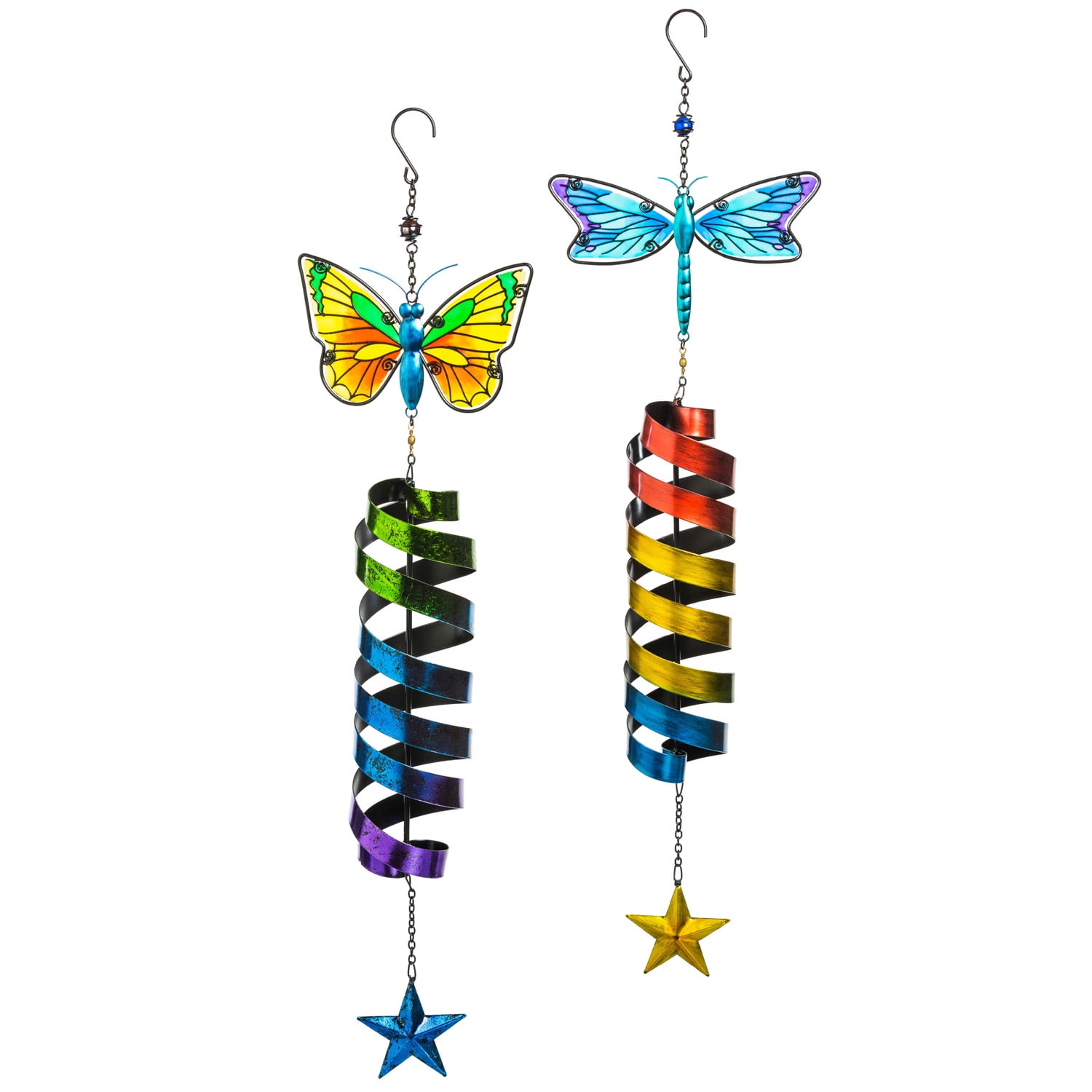 Evergreen Garden Friends Wind Twirlers, 2 Assorted, 9''x 32'' x 4