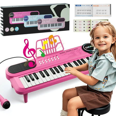 37 Keys Piano Keyboard for Kid Toddler 1-3 Piano Toy for 1 2 Year Old with Microphone Christmas Birthday Gifts for 3 4 5 Year Old Girls and Boys