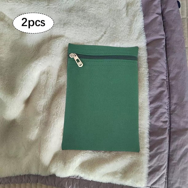 2 bolsillos laterales con cremallera para coser, invisibles, para teléfono, resistentes, prácticos, de seguridad para viajes, bolsillos interiores Verde oscuro L