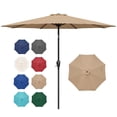 thumbnail image 1 of Sombrilla de patio exterior Simple Deluxe de 9 pies con inclinación y manivela, 1 of 8