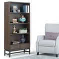 thumbnail image 2 of Simpli Home Banting SOLID HARDWOOD and Metal 66 inch x 30 inchRectangle Industrial Bookcase in Walnut Brown, 2 of 4