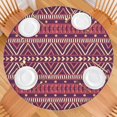 thumbnail image 2 of Decorative Elastic Round Tablecloth, Bohemian Flower Print for Formal Dining Room, Fits Circular Tables Up to 56 Inches, 2 of 7