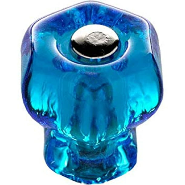 Peacock Blue Glass Hexagonal Drawer Knob Pull Handle Diameter 1 Antique Hoosier Cabinet Vintage Cupboard Old Desk Reproduction Hardware Walmart Com Walmart Com