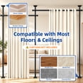 thumbnail image 4 of SUNALLY Room Dividers Curtain Rod No Drilling, 4-10ft(H) 28-114inch(W) Adjustable Room Separator for Space Partition, Heavy Duty Floor to Ceiling Tension Rod, Black, 4 of 7