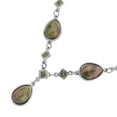 thumbnail image 3 of Unakite Green Crystal  Mix Silvertone Necklace for Women Jewelry for Women Size 20" Ct 40.18 Birthday Christmas Gifts, 3 of 7