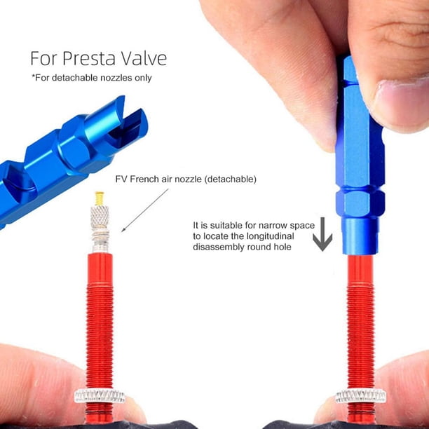 Núcleo de válvula de neumático de bicicleta 10 Uds. Núcleos de válvula Presta para bicicleta de montaña MTB de latón + extractor de boquilla de aire para neumáticos Barbie Nuevos Originales