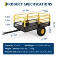 thumbnail image 2 of 22 Cu.Ft 1600Lbs Steel ATV UTV Trailer, Tow Behind Dump Cart, Heavy Duty Pull Behind with Removable Sides, Hand Pull & Foot Pedal Wagon for ATV, UTV, Lawn Mower, Tractor, Multipurpose Yard Trailer, 2 of 8