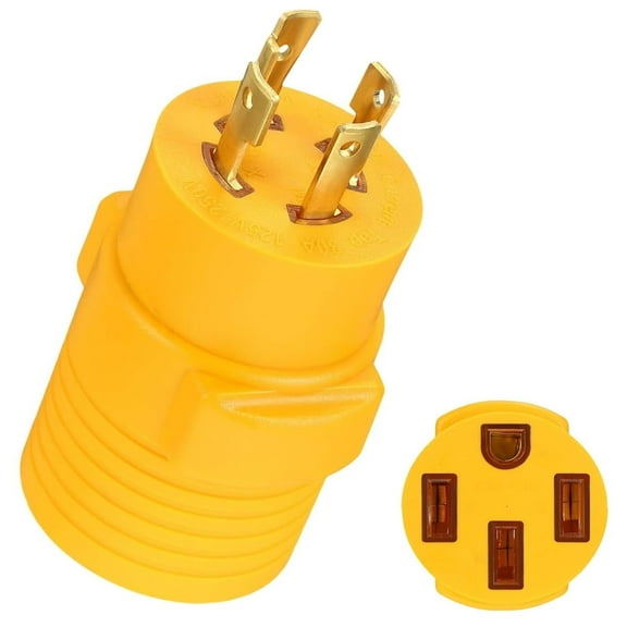 NEMA L14-30P to 14-50R RV Generator Adapter, 30 Amp to 50 Amp Twist Locking Generator 4 Prong Male Plug to 4 Prong RV Female, Heavy Duty for RV Trailer Camper Generator EV Tesla Level 2 Charging