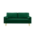 thumbnail image 5 of Knubmt 65 inch Upholstered Velvet Sofa Couch with Metal Legs, 2 Seater Loveseat Sofa for Living Room, Office, Bedroom, Green, 5 of 6