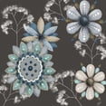 thumbnail image 3 of Reynolds, Jade 15x15 Black Modern Framed Museum Art Print Titled - Blue Floral on Sepia II, 3 of 5