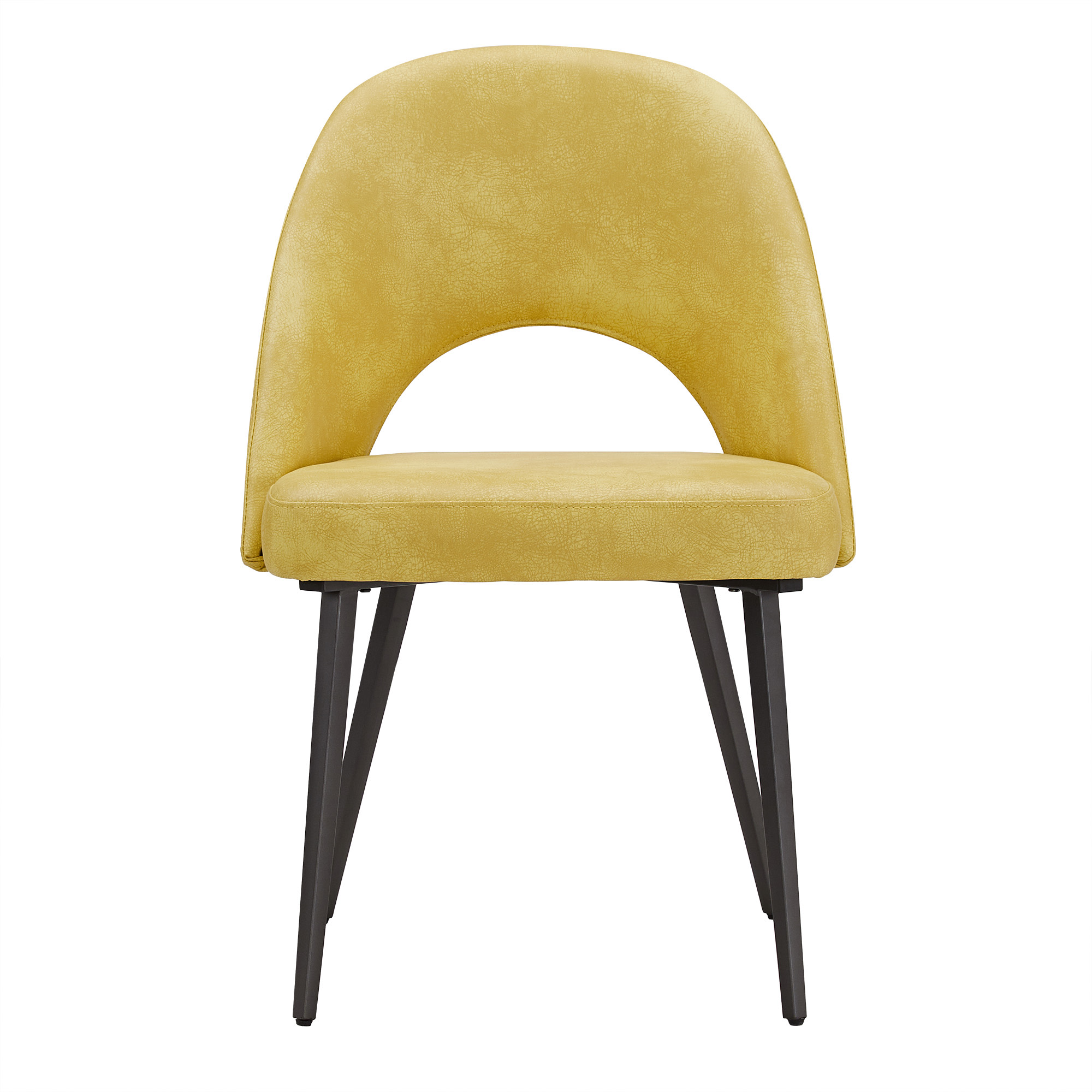 Weston Home Kolten Upholstered Dining Chairs, Set of 2, Yellow PU Leather
