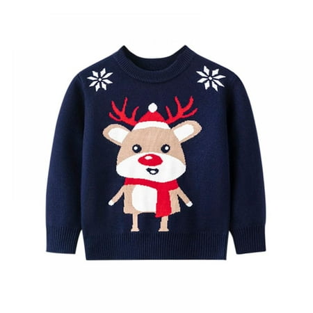 

Promotion!1-6 Years Toddler Kids Baby Girl Christmas Sweater Crewneck Knit Cute Sweaters Pullover Sweatshirt Top Fall Winter Clothes