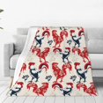 thumbnail image 1 of Fotbe Roosters Manta de Franela Acolchonada con Estampado, Súper Suave y Esponjosa, Extra Grande para Sofá, Cama, Uso Todo el Año-80"x60", 1 of 7