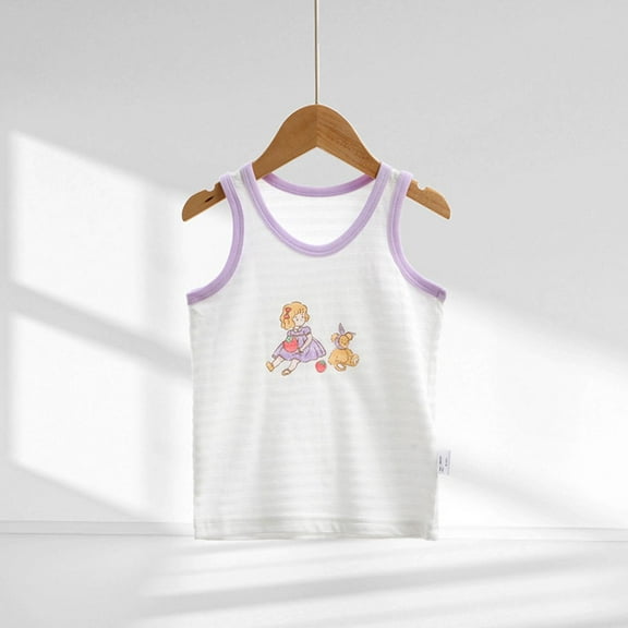 piuwrlz Summer Sports Sleeveles Vest Baby Girls Boys Quick Dry Tank Tops New Round Neck Pullover White Size 7 Years