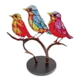 thumbnail image 1 of OPDBN ☆Stained Glass Birds on Branch Desktop Ornaments Metal Craft Decor Vivid, 1 of 1