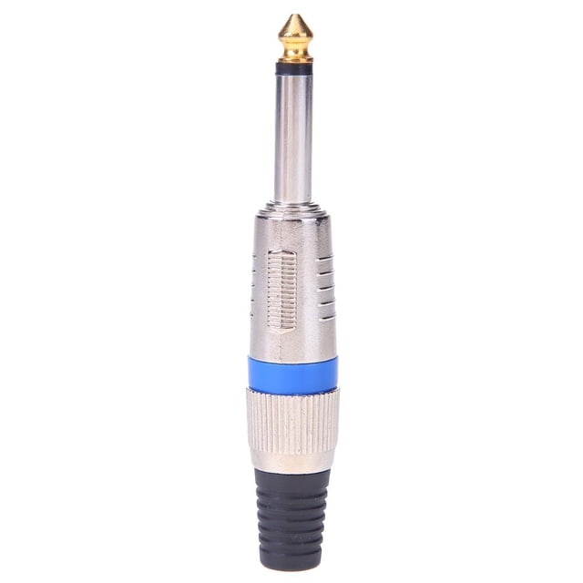 Mono 6 35 Mm 1/4 Pulgadas Niquelado Audio Sound Mic Jack Plug Connector