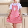 thumbnail image 3 of opvise Kitchen Apron Sleeveless Waterproof Oil-proof Comfortable Adjustable Home Cleaning Tools Double Pocket Cute Cartoon Rabbit Lady Apron Watermelon Red, 3 of 7