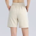 thumbnail image 4 of vigerkar Women's Bermuda Shorts Casual Summer Wide Leg Knee Length Casual Shorts Loose Drawstring Waist Sports Short with Pockets White, M, 4 of 8