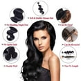 thumbnail image 4 of Brazilian Virgin Human Hair Extensions 3 Bundle Body Wave Hair Wave Weft Black Women 10A Grade(10"12"14"), 4 of 5