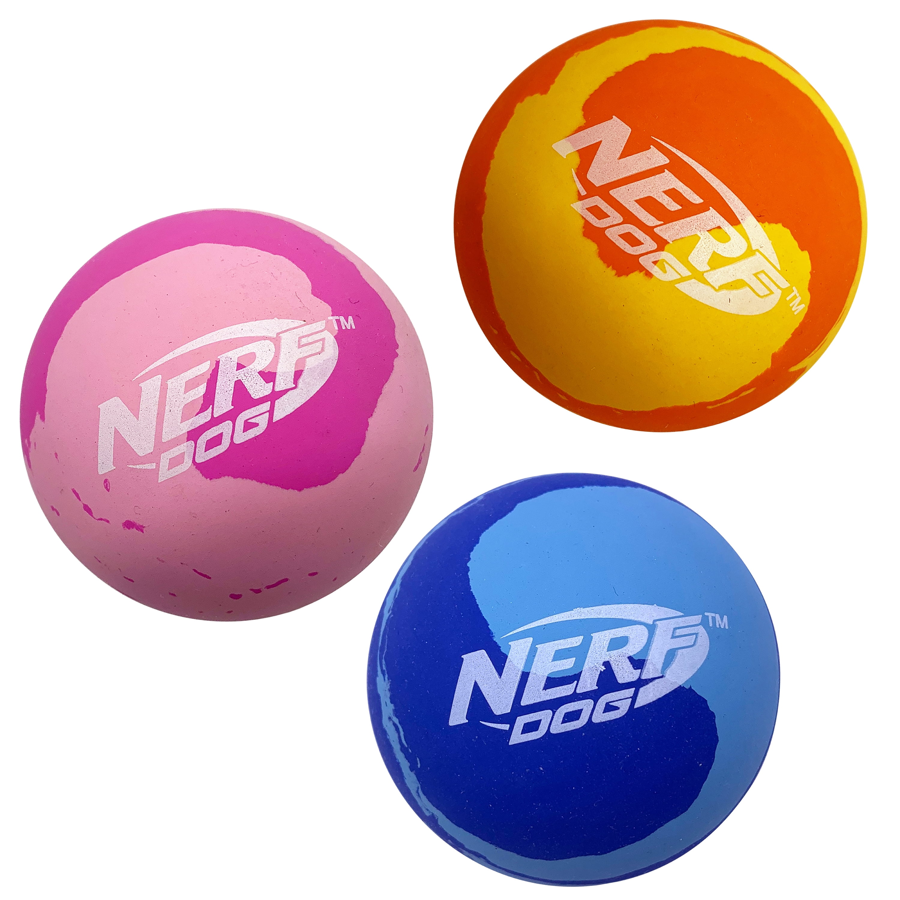 (3 pack) Nerf Dog Rubber Super Bounce Ball Fetch Dog Toy, 2.4 inch, 3 Pack