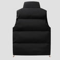 thumbnail image 6 of Timoontee Men Puffer Vest Casual Comfy Workwear Waistcoats Warm Thickened Vest Sleeveless Stand Collar Vest Solid Zip Up Jacket Vest Winter Padded Gilet Outerwear Black XXXXL, 6 of 7