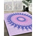 thumbnail image 3 of Ahgly Company Machine Washable Indoor Rectangle Transitional Blossom Pink Area Rugs, 8' x 10', 3 of 7