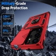 thumbnail image 4 of for Samsung Galaxy S23 Ultra Case with Camera Lens Cover, 10 FT Military Grade Drop Protection, Magnetic Ring Holder Kickstand Protective Phone Case for Samsung Galaxy S23 Ultra, Red, 4 of 12