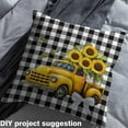 thumbnail image 2 of jejeloiu Yellow Sunflower Bee Fabric by the Yard 2 Yards,Rustic Farmhouse Cabin Room Decor Fabric by the Yard,Black Geometric Plaid Fabric for Sewing For Girls Boys,Ultra Soft Home Decor, 2 of 6