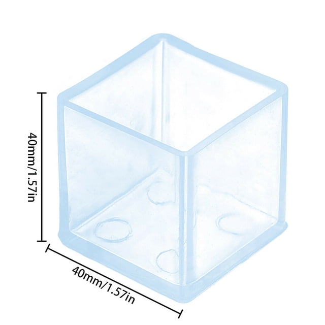 4pcs/set Table Foot Cap Rubber table foot Chair Leg Protector Square Furniture Floor Foot Pad, 40x40mm