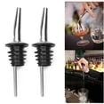 thumbnail image 2 of 6 pieces Vertedores de botellas clásicos de acero inoxidable, 12 Uds., vertedores de licor con boquilla cónica con tapas de polvo de goma para restaurantes, 2 of 5