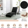 thumbnail image 6 of paproos Black Indoor Chaise Lounge with Massage, Modern Ergonomic Electric Massage Floor Lounger with Remote Control&Side Pocket, Upholstered Recliner Sleeper Chair for Living Room Bedroom Office, 6 of 13