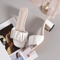 thumbnail image 4 of RXMEKW Ruched Mule Slippers for Women with Block Heel Slip-On Design in Assorted Colors, 4 of 8