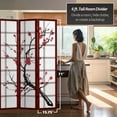 thumbnail image 5 of Oriental Furniture 6 ft. Tall Canvas Cherry Blossom Screen - Rosewood - 3 Panel, 5 of 5