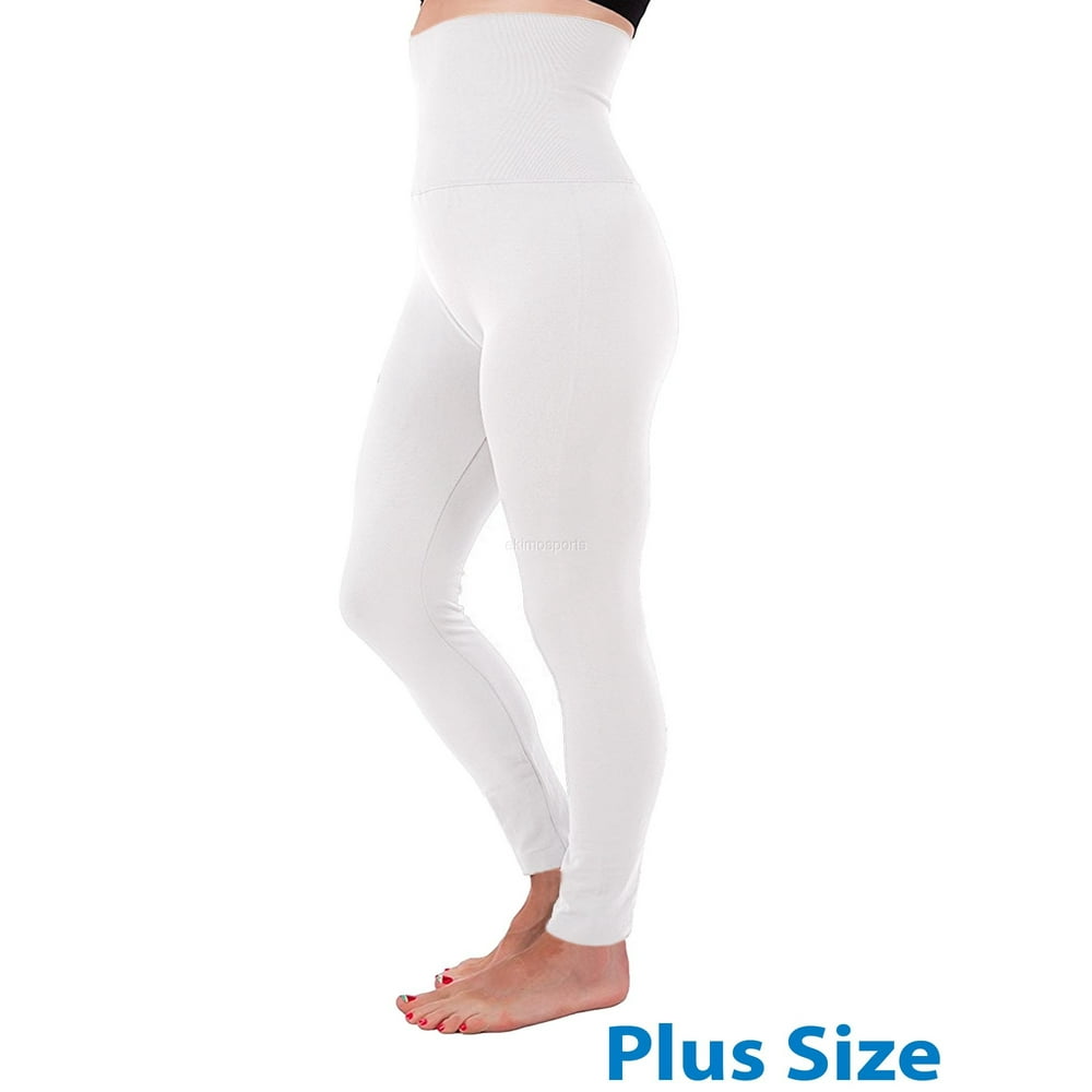 Kuda Moda - High Waist Tummy Control Full Length Legging Compression Top Pants Fleece Lined Plus