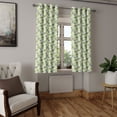thumbnail image 2 of Ambesonne Retro Grommet Curtain, Abstract Floral Polka Dot, 50" x 63", Apple Green Sage Green, 2 of 6