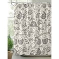 thumbnail image 3 of Grey Paisley Waterproof Fabric Shower Curtain, Boho Flower Botanical Leaf Branch Shower Curtain for Bathroom Curtains Bathtubs Hotel Washable Shower Curtains with 12 Hooks Small 36x78in, 3 of 6