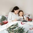 thumbnail image 4 of Homewish Christmas Flower Wreath 7 Pieces Bedding Comforter Set,Rustic Xmas Tree Full Bedding Set,Red White Green Fitted Sheet Flat Sheet For Girl Boy,Luxury Bedroom Decor Reversible, 4 of 8