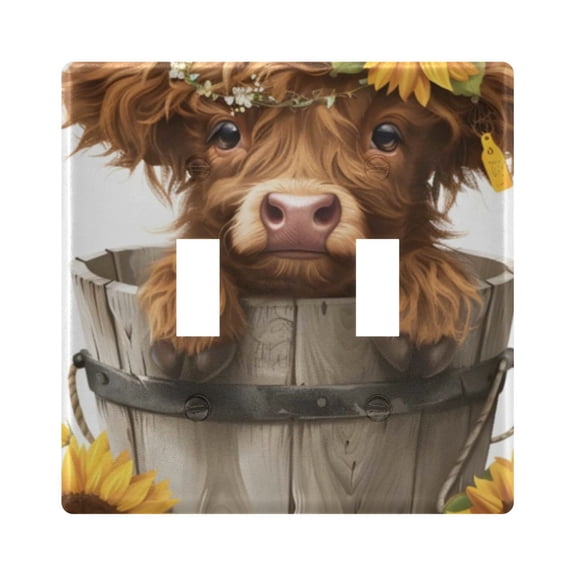 Light Switch Cover Highland Cow Plates Faceplate Decorative Switch Plate for Bedroom Home Decor