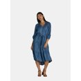 thumbnail image 2 of The Pioneer Woman Ruffle Neck Midi Dress, Women’s, Sizes S-3X, 2 of 5