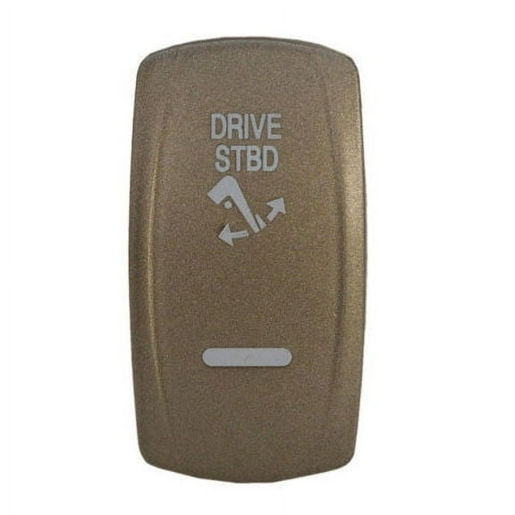 Carling Pewter DRIVE STBD Plastic Boat Illuminated Rocker Switch Cover Plate 411558