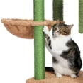 thumbnail image 7 of Demi Bonn 41" Cat Tree Cute Cactus Cat Tower with Sisal Covered Scratching Post and Cozy Condo for Indoor Cats, Cat Climbing Stand with Soft Hammock, Green, 7 of 7