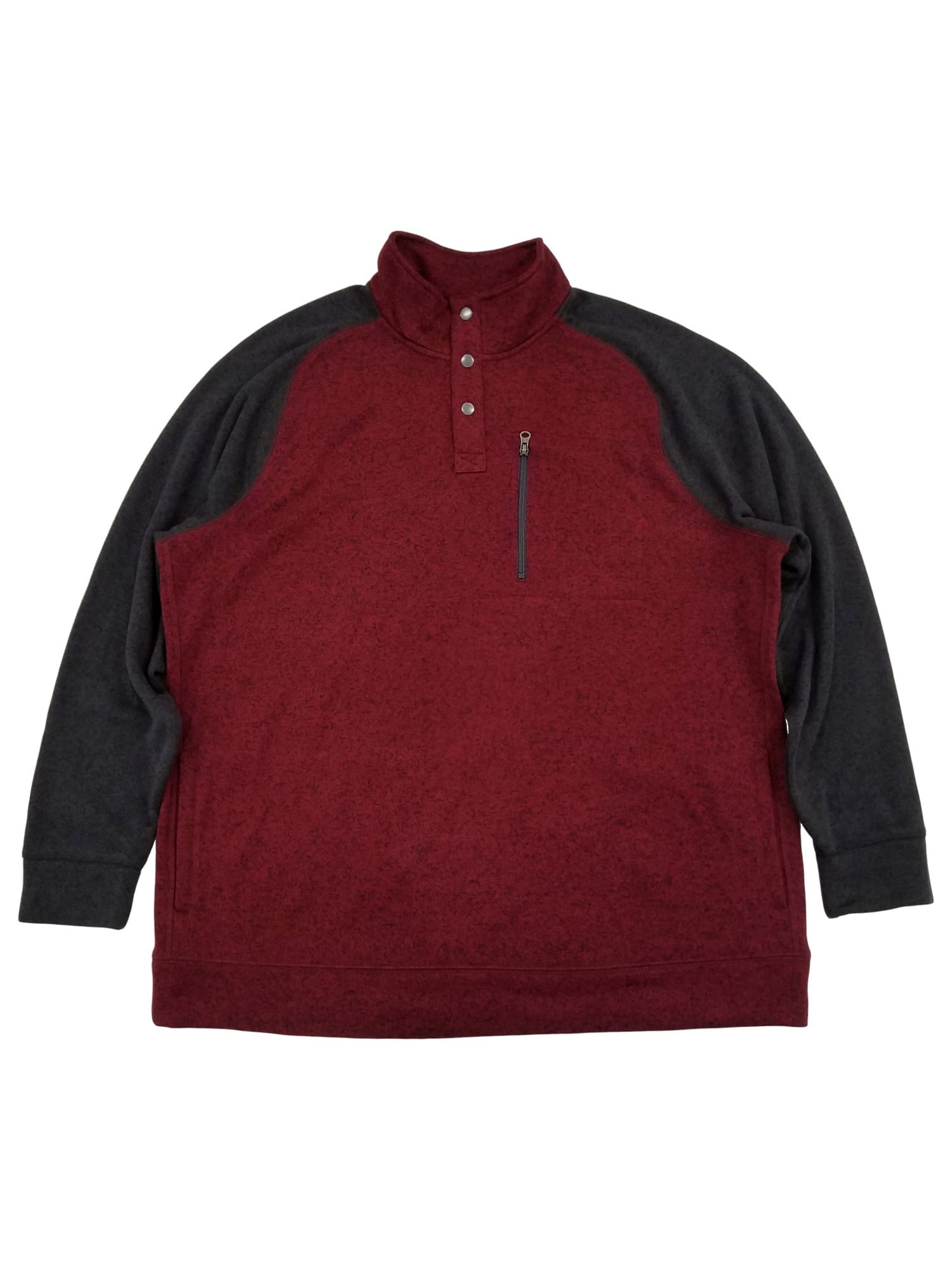 red fleece pullover